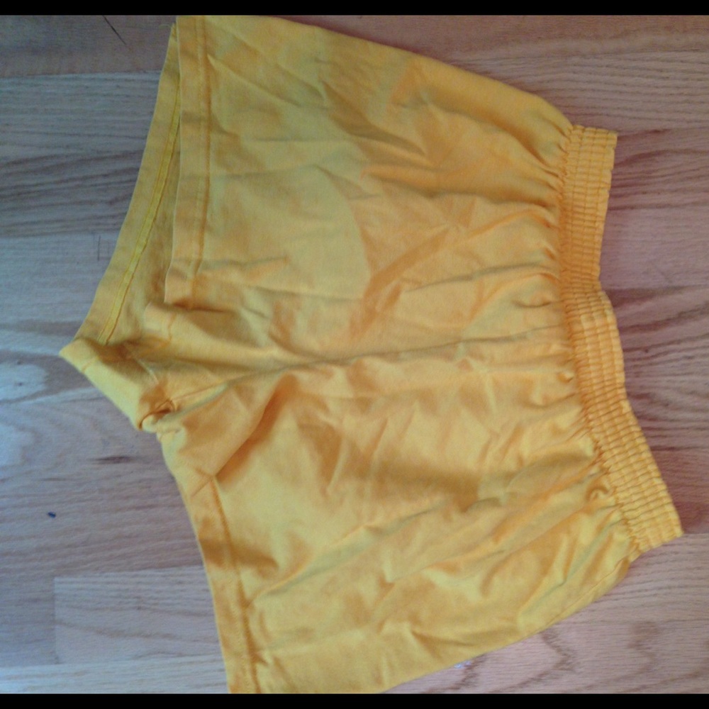 Never worn yellow soffe shorts!