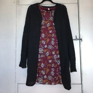 Cranberry Floral Shift Dress