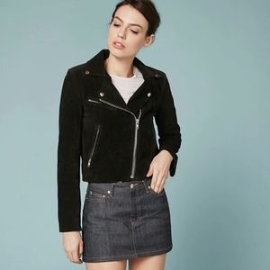 Reformation Slate black leather jacket, medium