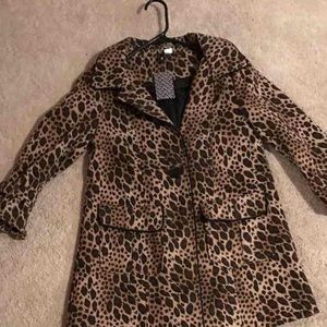 Women's leopard print peacoat