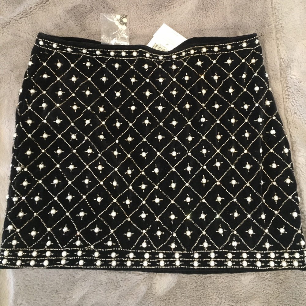 Boston Proper beaded embellished Skirt NWT