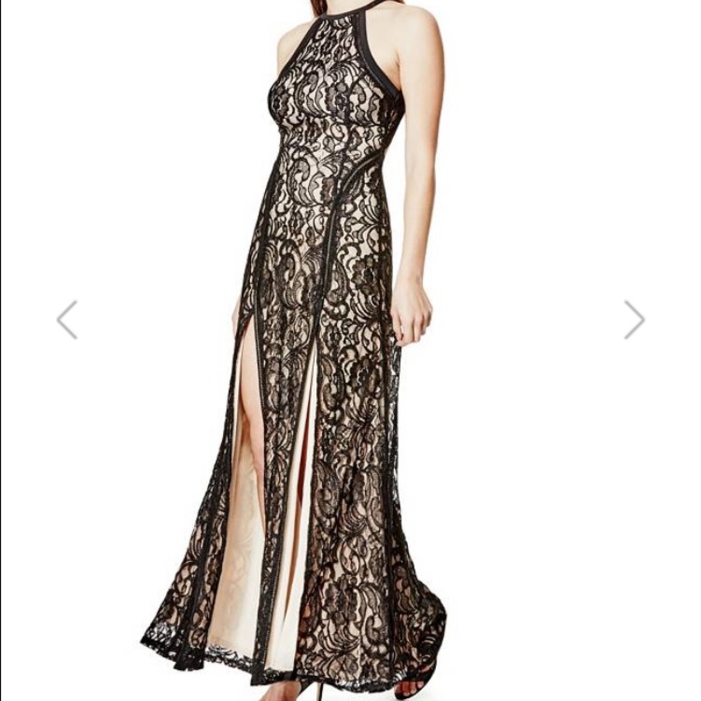 NWT!! ALINA SLEEVELESS BLACK LACE MAXI DRESS, S
