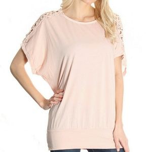 Pink Washed Short Sleeved Dolman