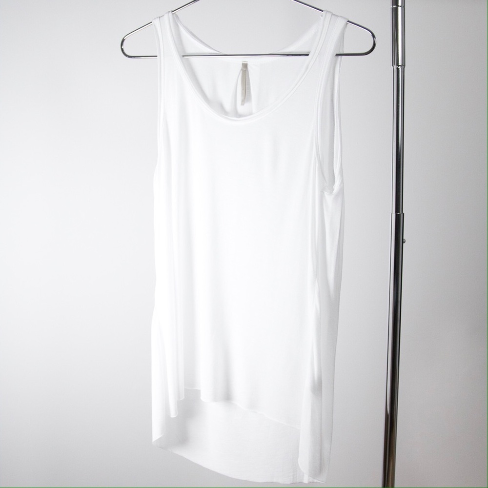Raw Edge White Tank - Picture 7 of 8
