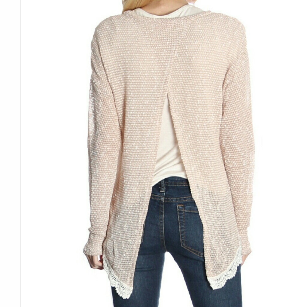 Split back sweater open knit top cute for fall!