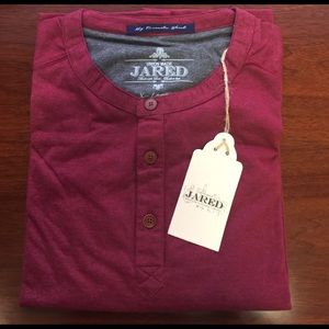 Men's Long Sleeve Henley Jersey - Burgundy