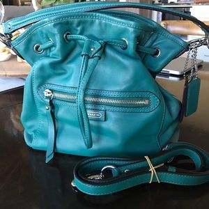 Coach Teal leather bag On HOLD