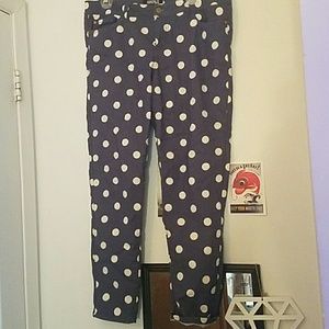 Forever 21 Polka dot denim pants