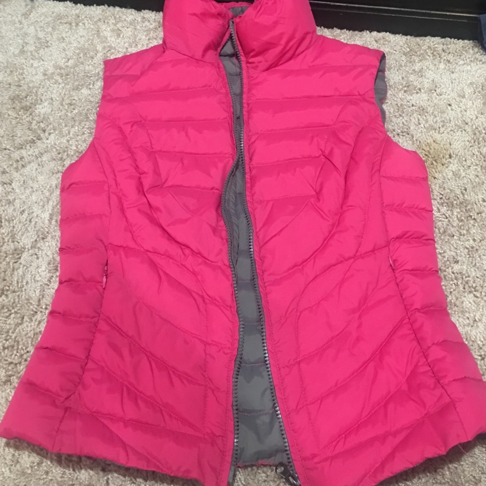 Pink puffer vest!