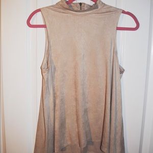 Soft Suede High Neck Shirt