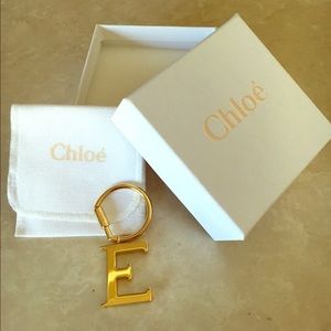 Authentic Chloe Bag Charm: Ring & Letter "E"