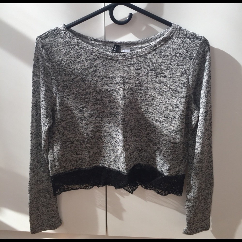 H&M Sweater with lace trimmed  bottom