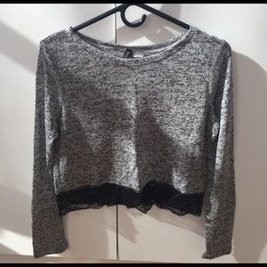 H&M Sweater with lace trimmed  bottom