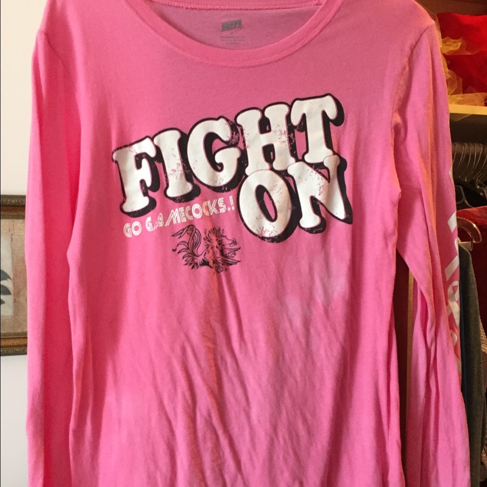 Carolina gamecocks long sleeve neon pink shirt