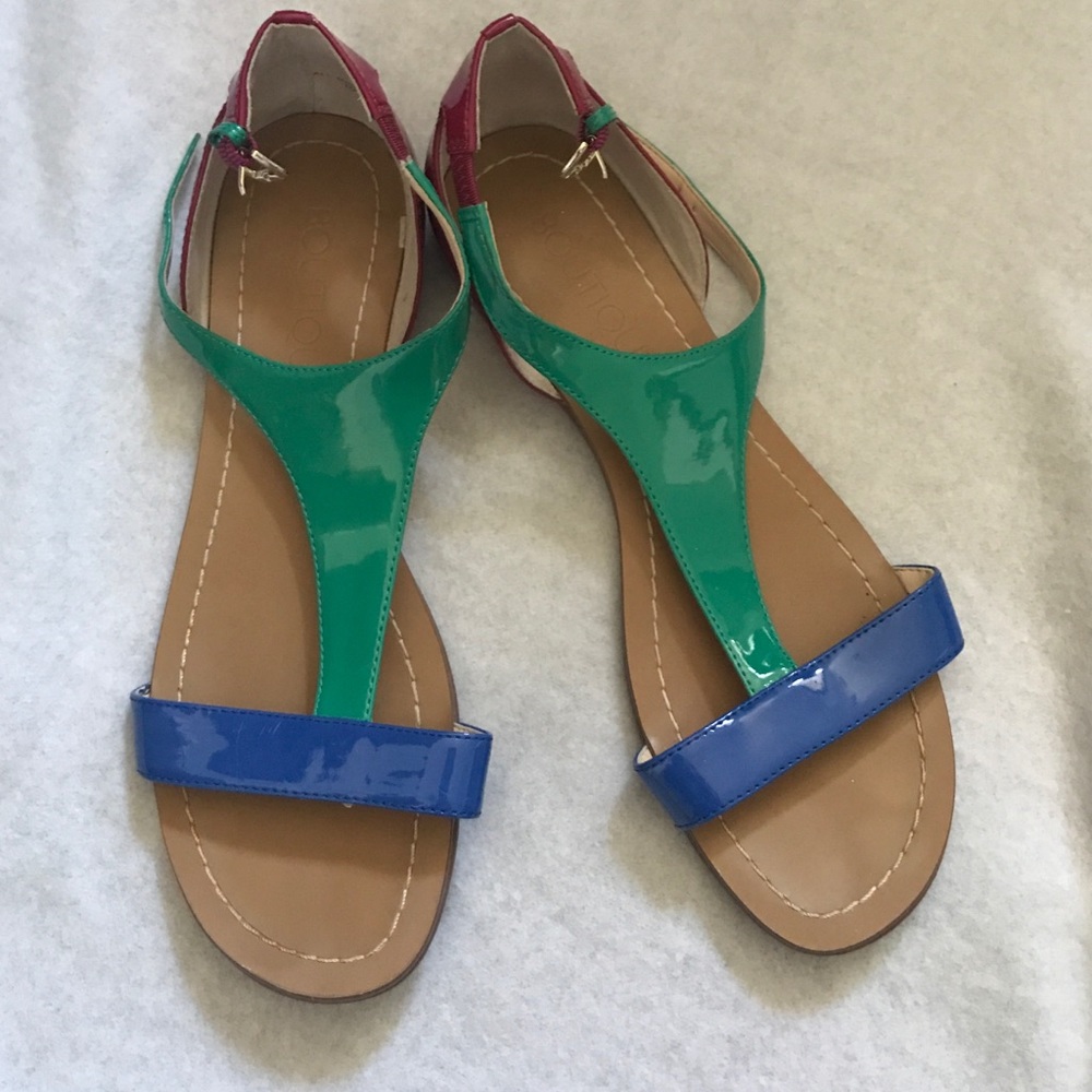Boutique9 Anthro. sandals sz7.5 blue teal pink