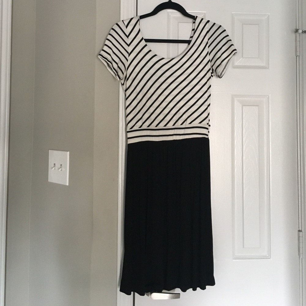 Black and Cream Stripe Dress