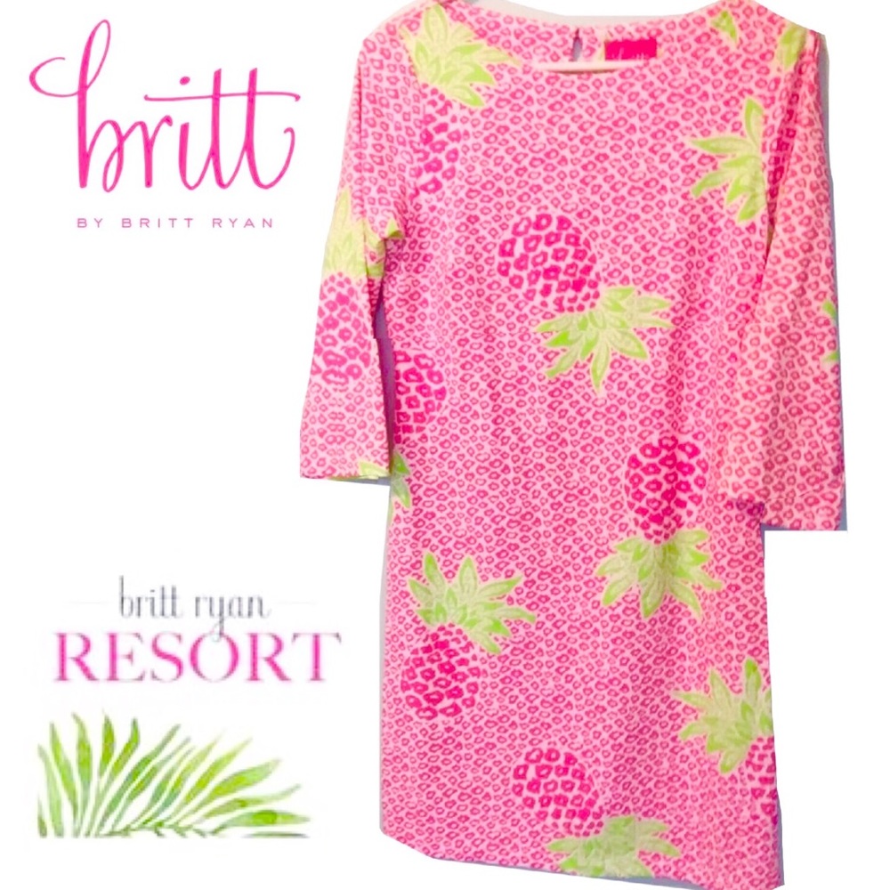 NWOT Britt by Britt Ryan Pineapple Resort Dress XS - Picture 1 of 5