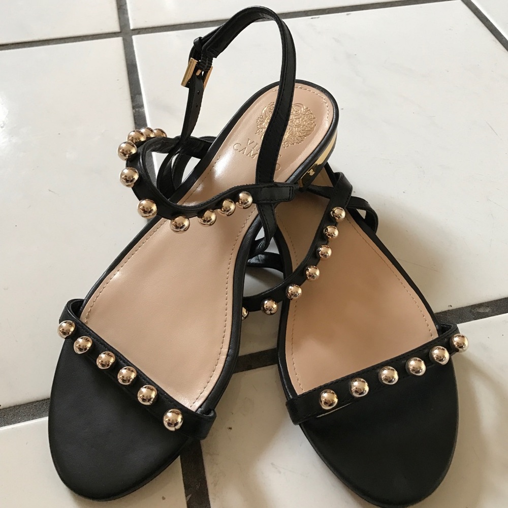 Vince Camuto "Hopper" Gold ball sandals