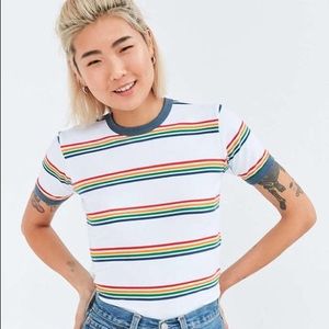 Urban Outfitters Rainbow Striped Tee