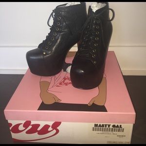 Lita platform leather booties
