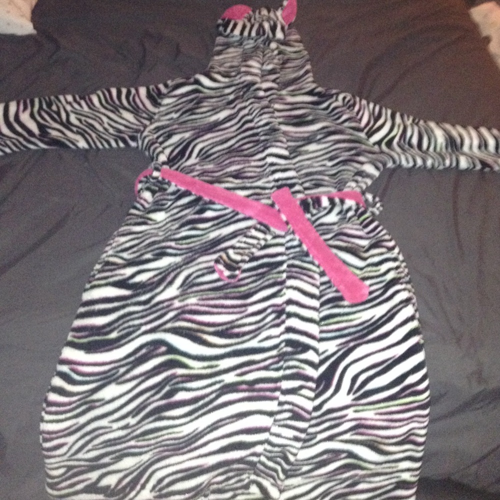 Girls Joe Boxer Zebra Robe