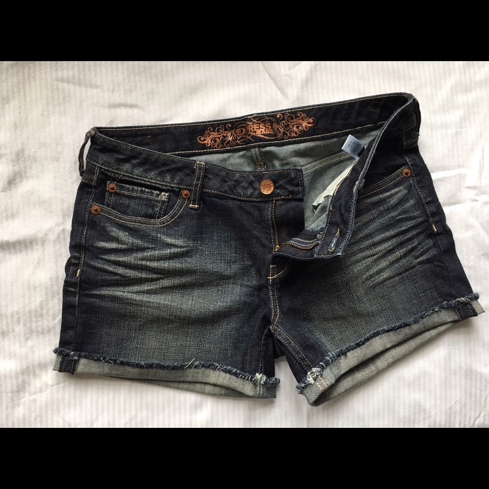 EXPRESS Jeans Dark Denim Jean Shorts Size 12
