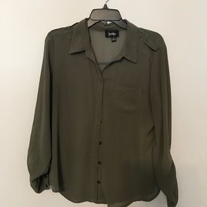 Olive Green button down top