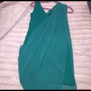 bebe Draped Sea Green Elegant Dress