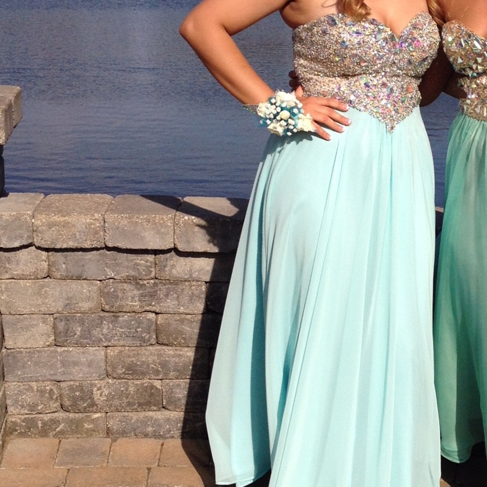 Baby blue prom dress