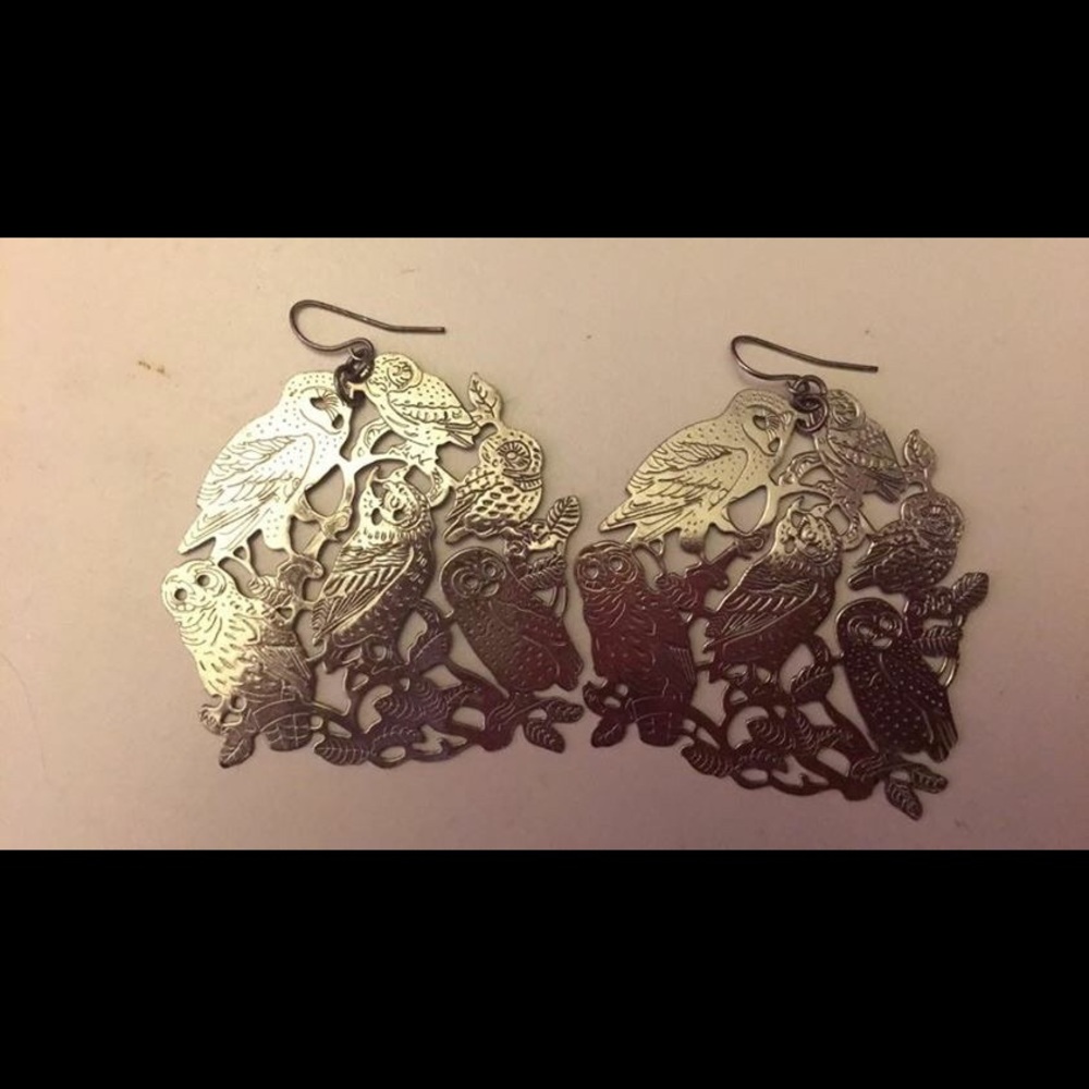 🦉 Silver Metal Owl Earrings 🦉