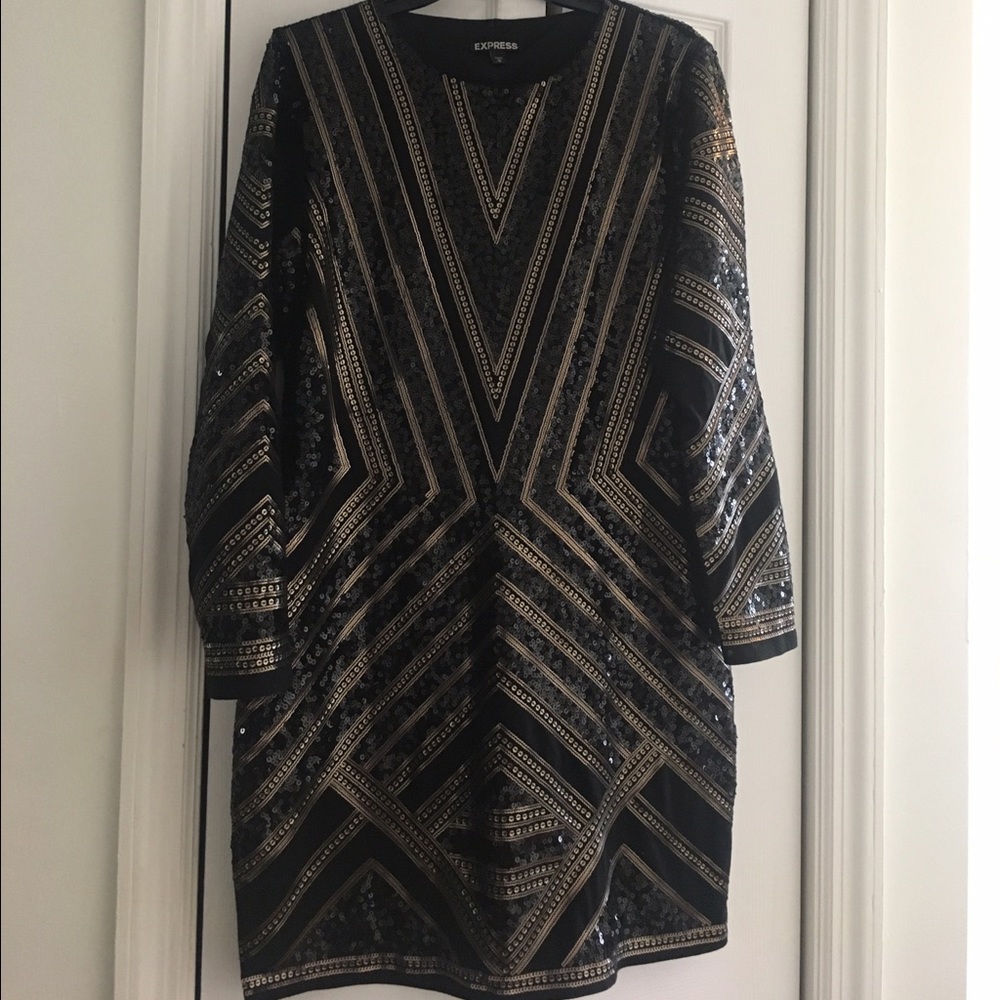 Black sequins dress