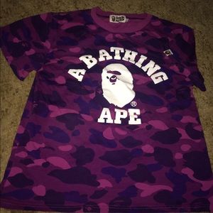 NWOT A Bathing Ape purple camo tee