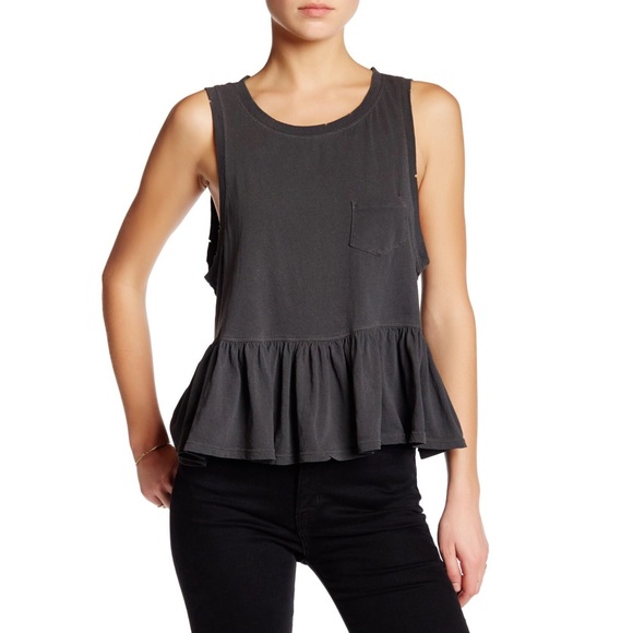 Free People Tops - Free People Sleeveless Destructive Peplum Top