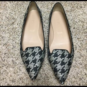 Jcrew Harper Herringbone Black and White Flats
