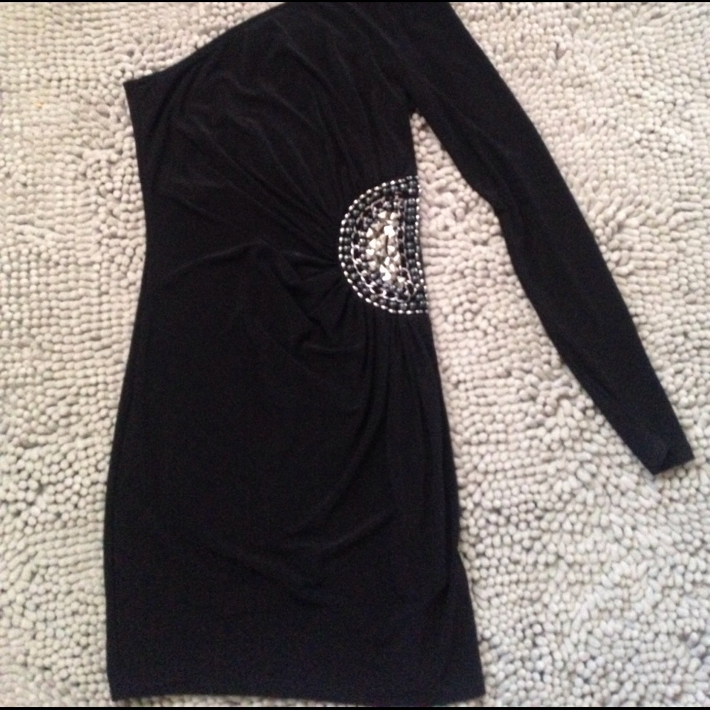 Black dress with detailing on side