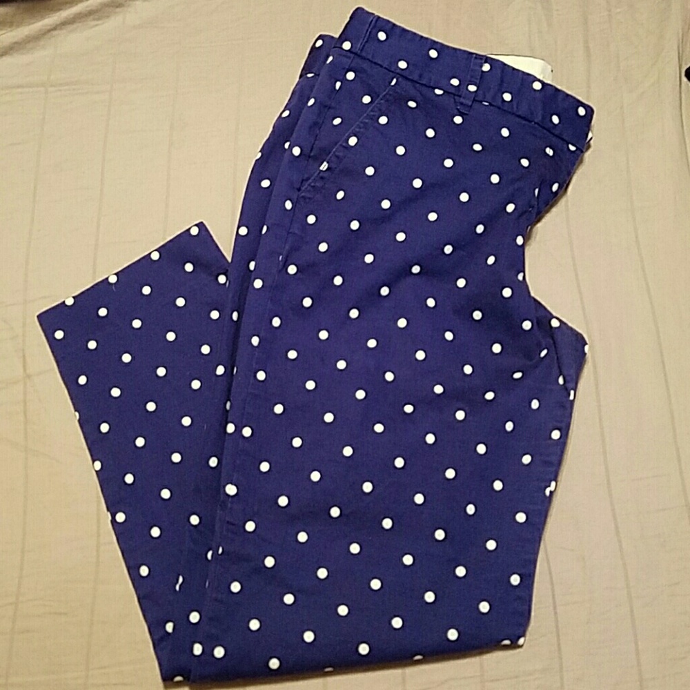 J crew pants. Polka dots!