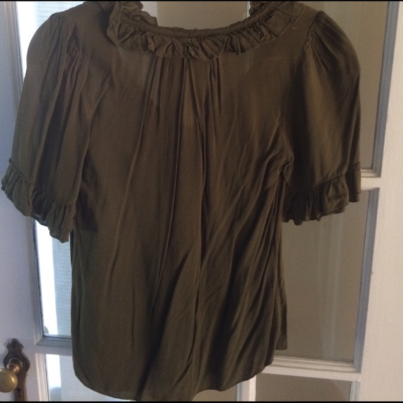 Anthropologie odille hunter green top sz 2 - Picture 4 of 4