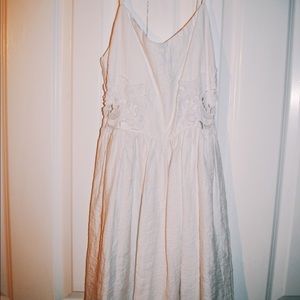 White dress with crochet side detailing