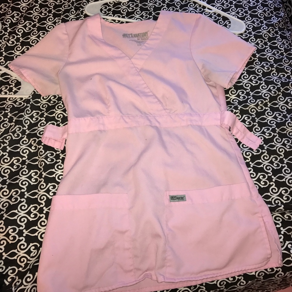 PINK GREY' ANATOMY SCRUB TOP