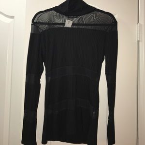 Black and see thru long sleeve.