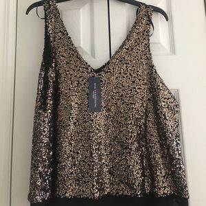 Gold flashy sequins top