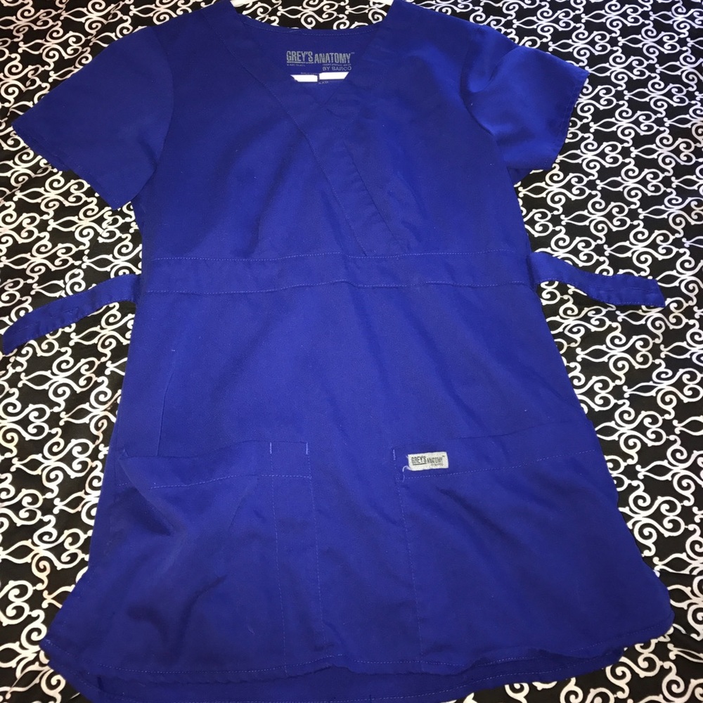 ROYAL BLUE GREYS ANATOMY SCRUB TOP