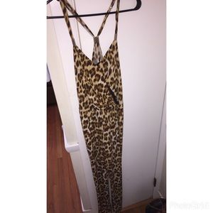 Brown and black leopard cami romper