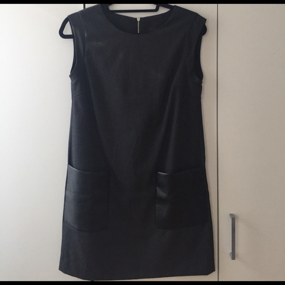 J.Crew Shift Dress with Faux Leather Pockets