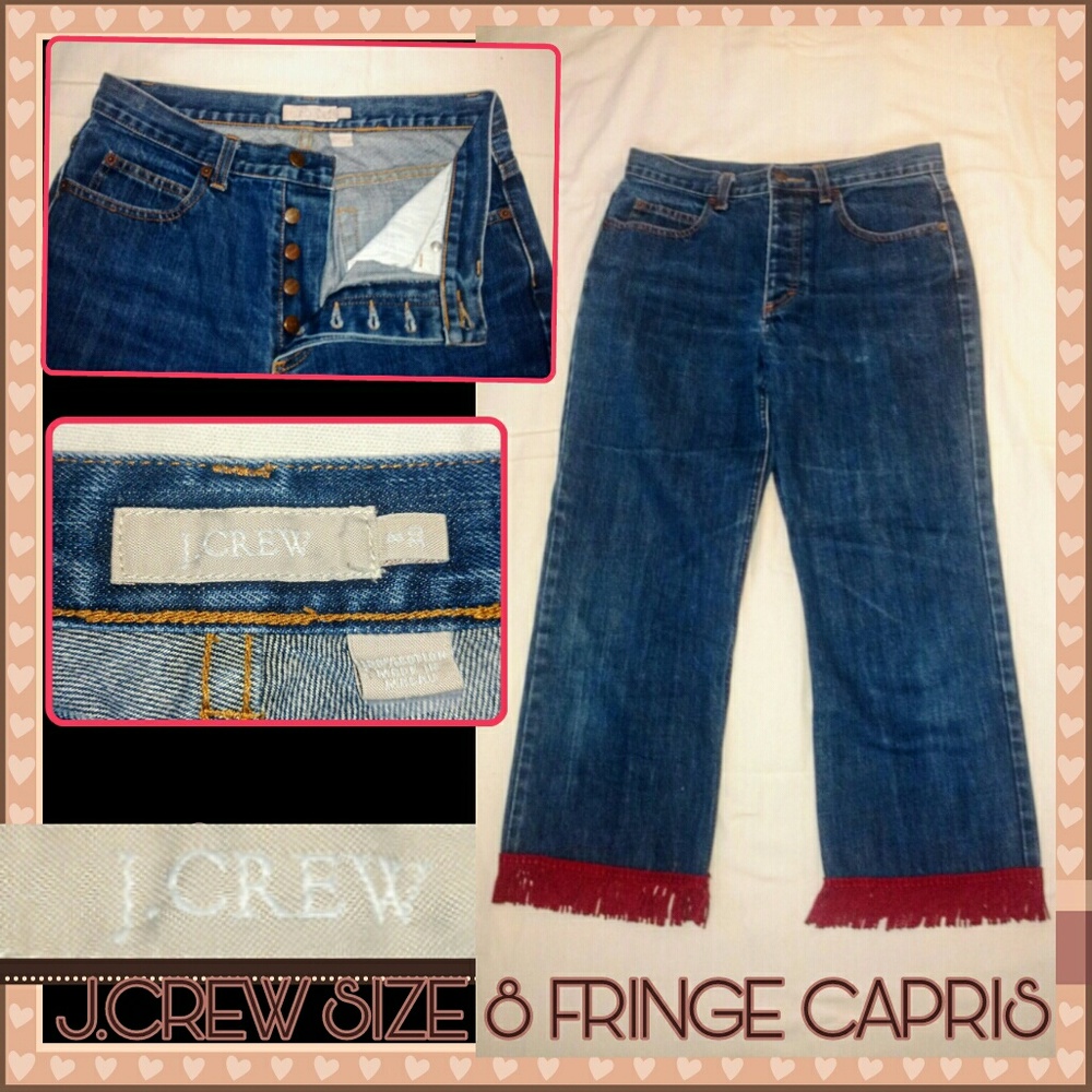 J.CREW sz 8 drk wash denim capris