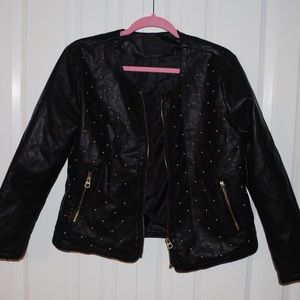 Vintage embroidered leather jacket