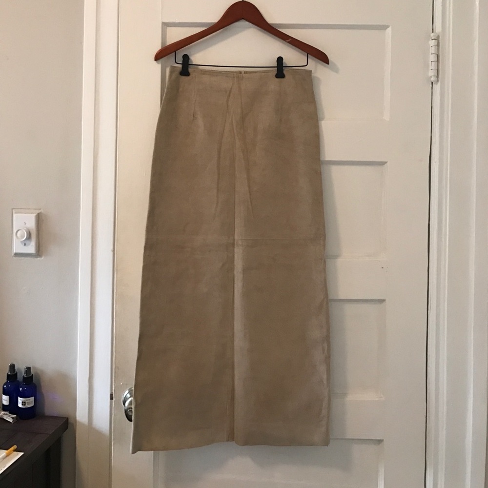 Leather skin skirt - maxi - length: 37.5 in