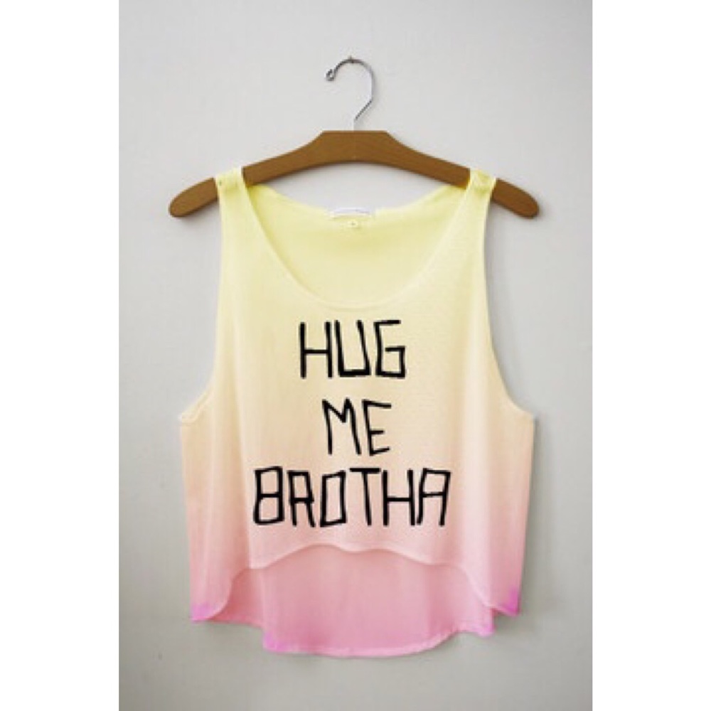 "Hug Me Brotha" crop tank top