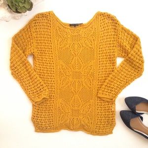 ‼️HP‼️ Mustard Open Knit Sweater