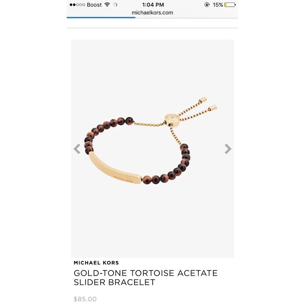 Michael Kors beaded tortoise shell bracelet